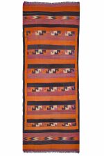 Vintage Tribal Bamiyani Kilim - Orange Hooks