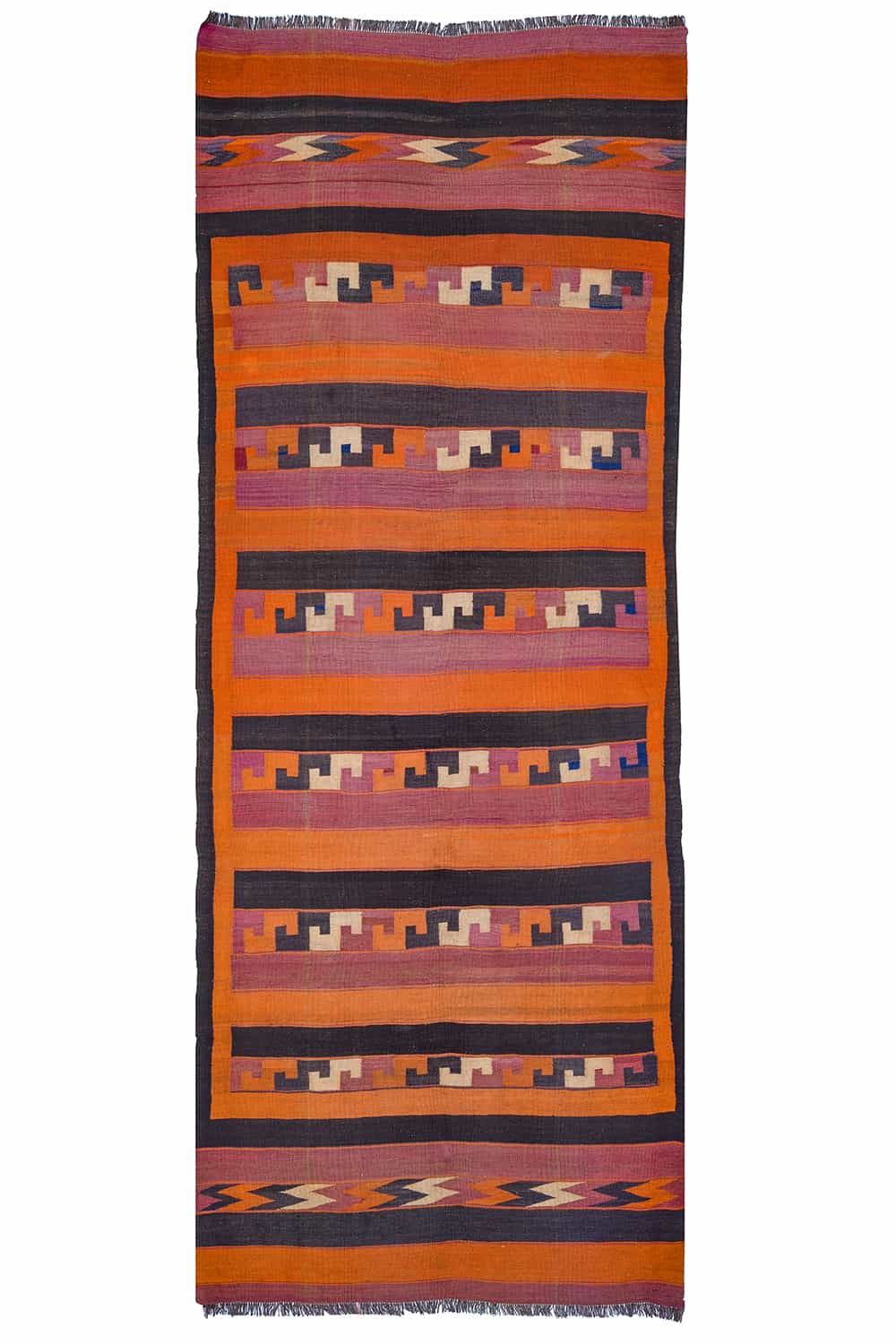 Vintage Tribal Bamiyani Kilim – Orange Hooks