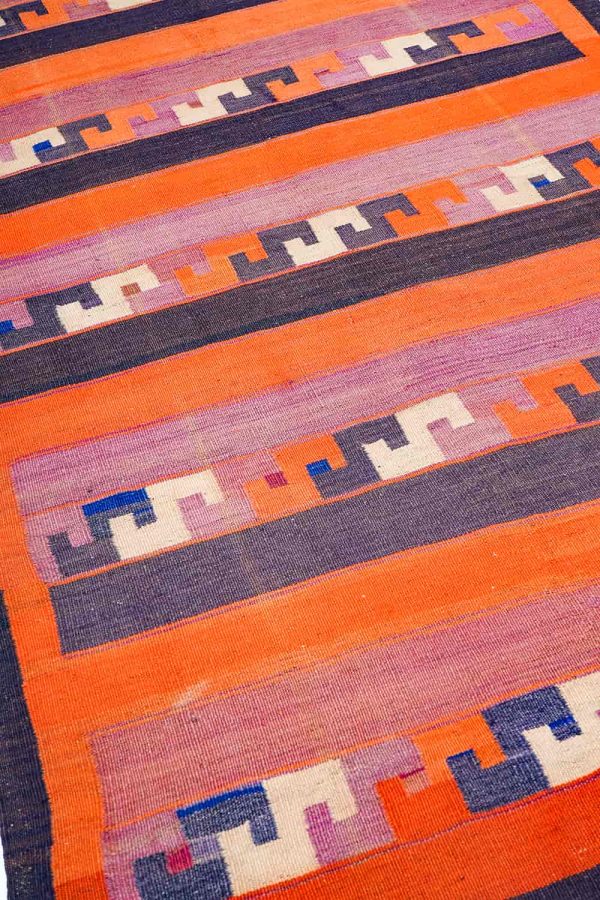 Vintage Tribal Bamiyani Kilim - Orange Hooks
