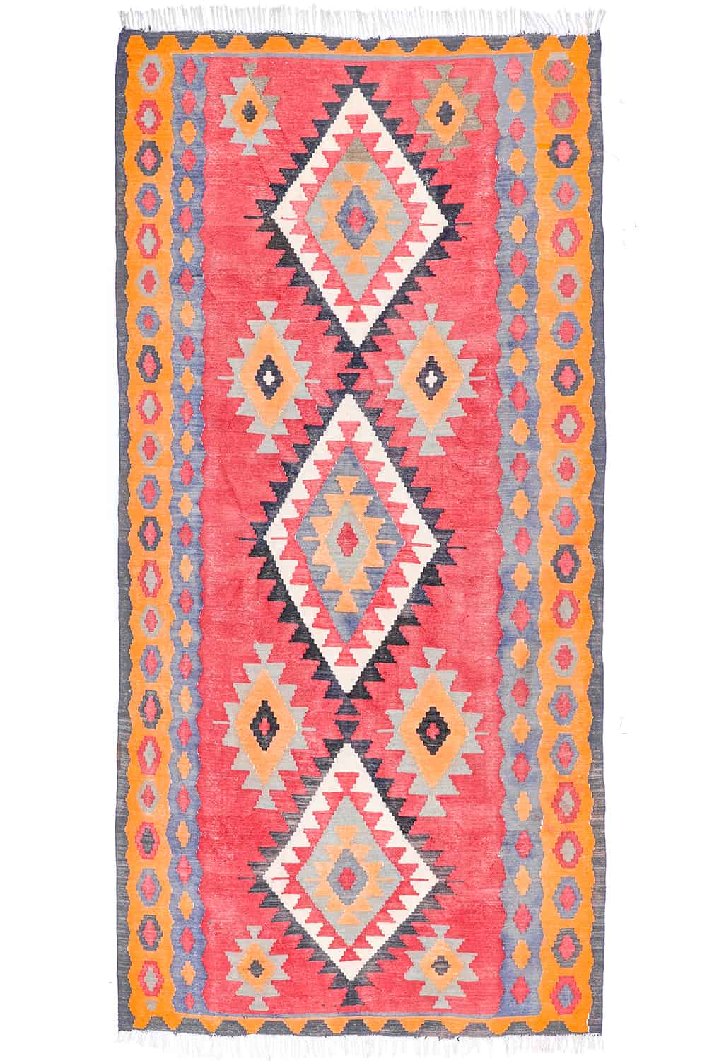 Tribal Kazak Kilim Flat Weave – Diamond Illusion