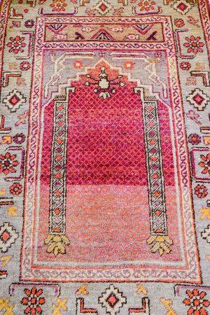 Light Pink and Light Grey handcrafted Vintage Carpets made from Wool by Carpet Cellar