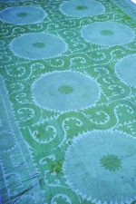 Tribal Uzbek Suzani Embroidered Textile - Overdyed Turquoise