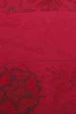 Vintage Tribal Uzbek Suzani Hand Embroidered Textile - Red