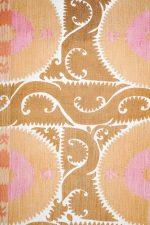 Tribal Uzbek Suzani Embroidered Textile - Light Brown