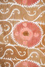 Tribal Uzbek Suzani Embroidered Textile - Shades of Brown