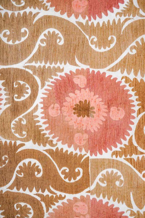 Tribal Uzbek Suzani Embroidered Textile - Shades of Brown