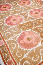 Tribal Uzbek Suzani Embroidered Textile - Shades of Brown