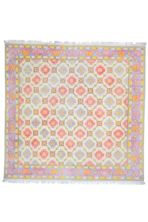 Vintage Agra Jail Kilim- Subtle Pastels
