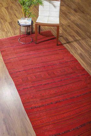 Red and Madder Red handcrafted Kilim Rugs made from Wool by Carpet Cellar