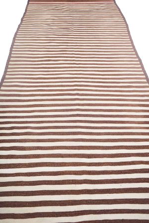 Brown and White handcrafted Kilim Rugs made from Wool by Carpet Cellar
