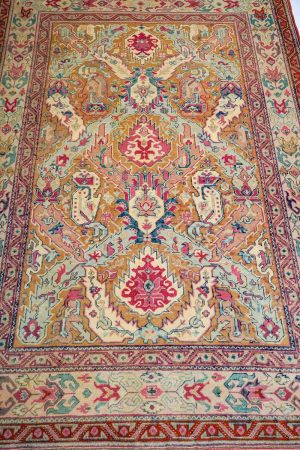 Mustard and handcrafted Vintage Carpets made from Wool by Carpet Cellar