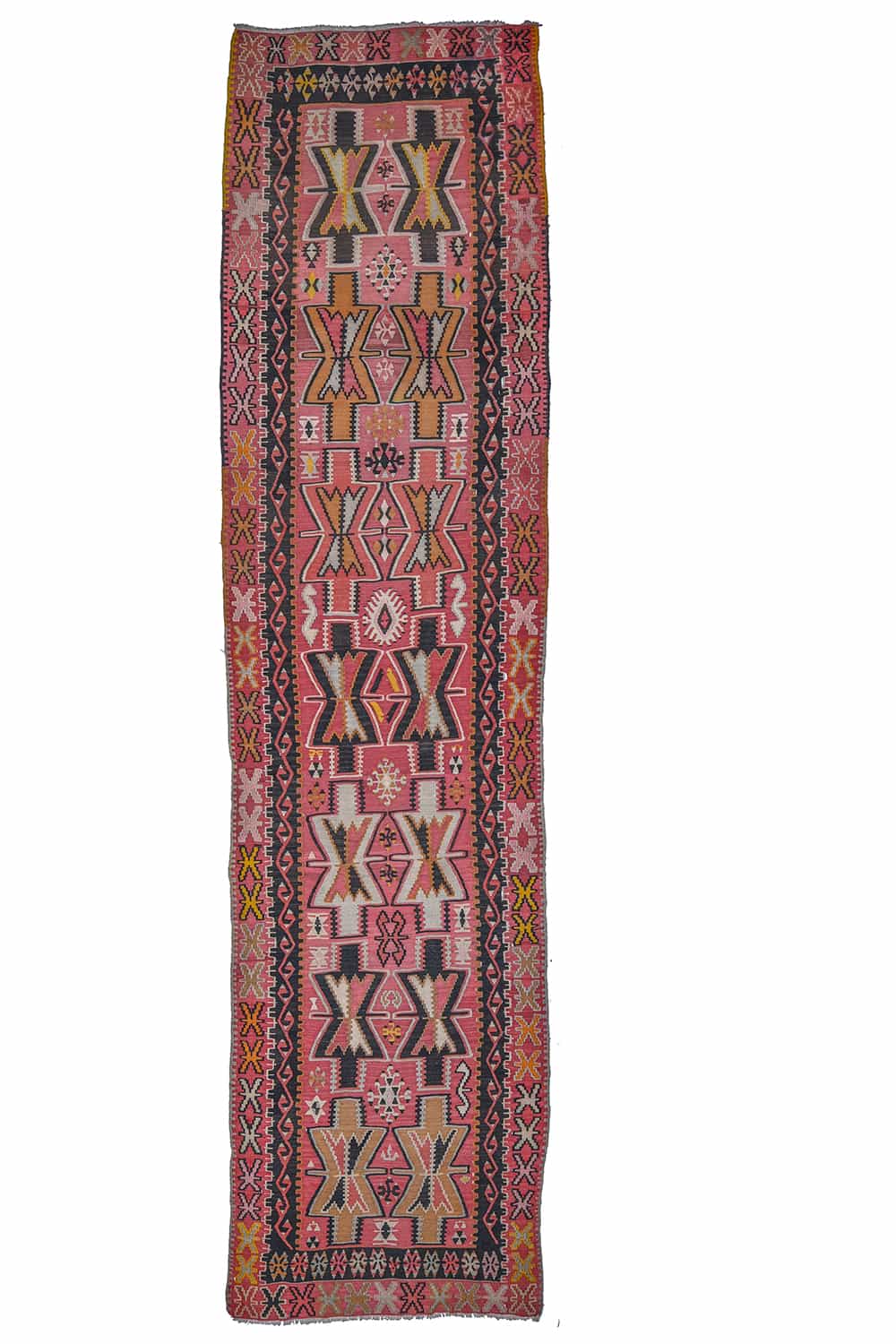 Vintage Eagle Kazak Kilim – Rosebud Pink