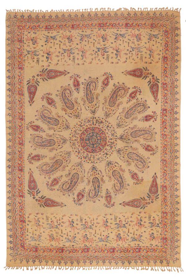 Vintage Persian Block Printed Paisley Textile - Ghoda
