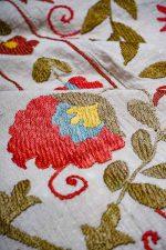 Vintage Uzbek Suzani Hand embroidered Textile - Twining