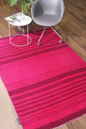 Rose Red and handcrafted Flatweave Rugs made from Wool by Carpet Cellar