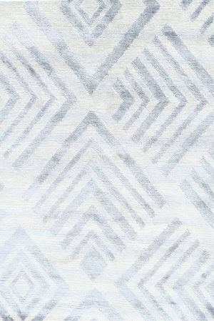 Light Grey and Blue Grey handcrafted Modern Carpets made from Silk and Wool by Carpet Cellar