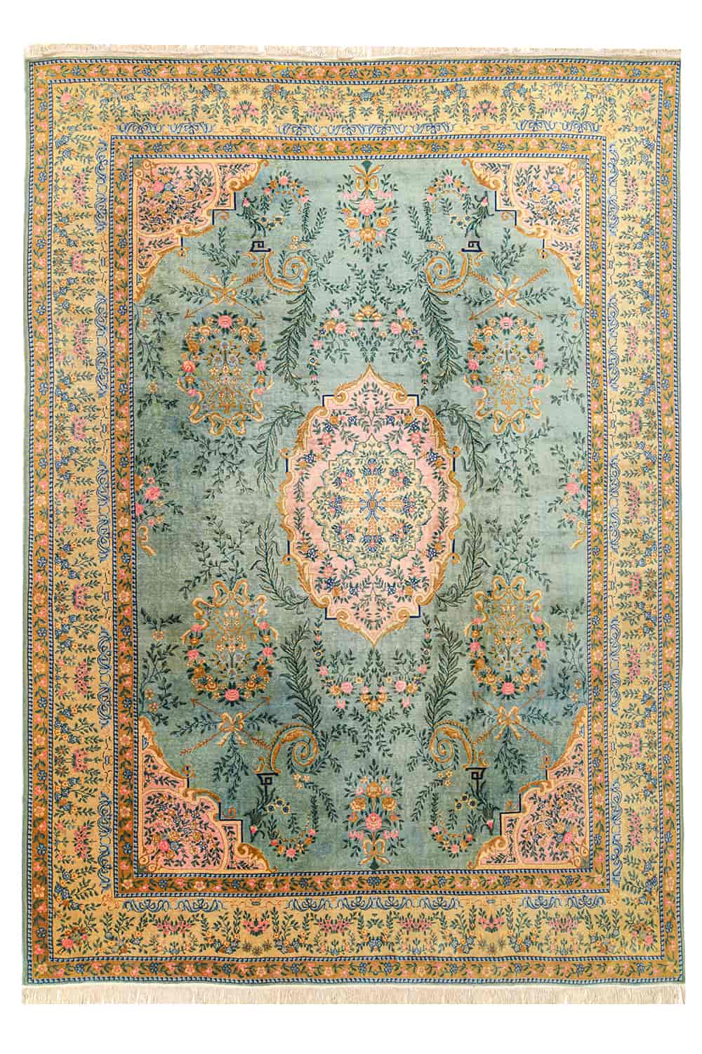 Antique Agra Jail William Moris – Teal Green