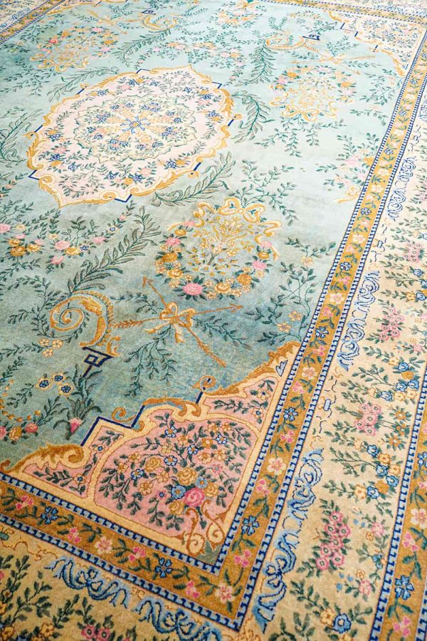 Antique Agra Jail William Moris - Teal Green