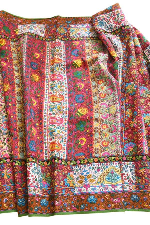 Antique Suzani Jamawar Shawl - Floral Paisley