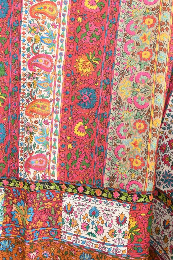 Antique Suzani Jamawar Shawl - Floral Paisley