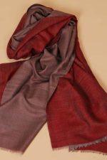 Light Weight Shahmina Reversible Stole - Deep Red