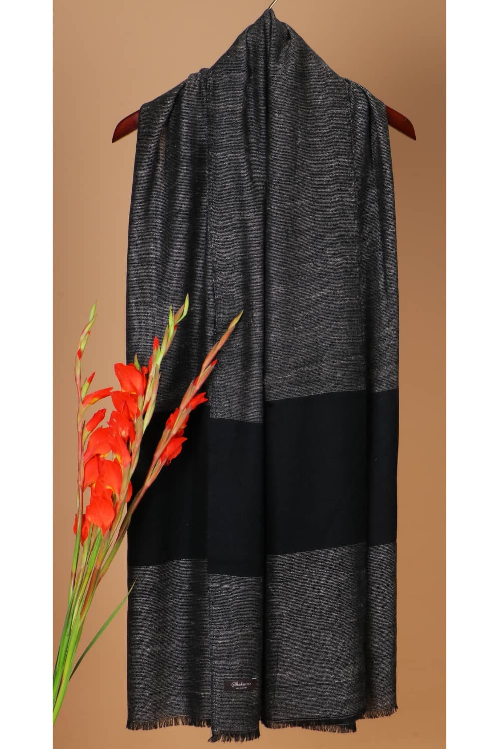 Light Weight Shahmina Shawl – Black and Grey