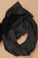 Light Weight Shahmina Shawl - Black and Grey