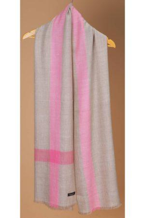 Light Weight Shahmina Shawl - Light Pink and Grey