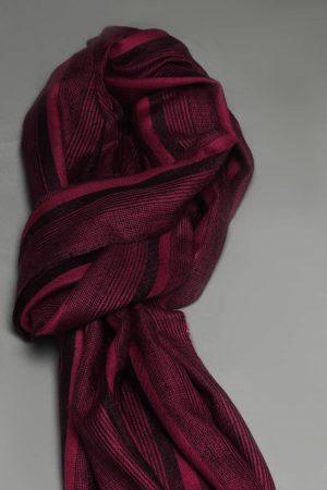 Purple and handcrafted Stole made from Shahmina by Carpet Cellar