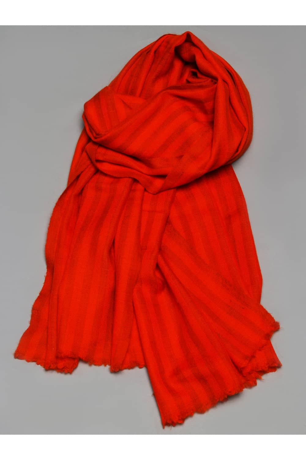 Light Weight Shahmina Stole – Red Orange Self Stripes