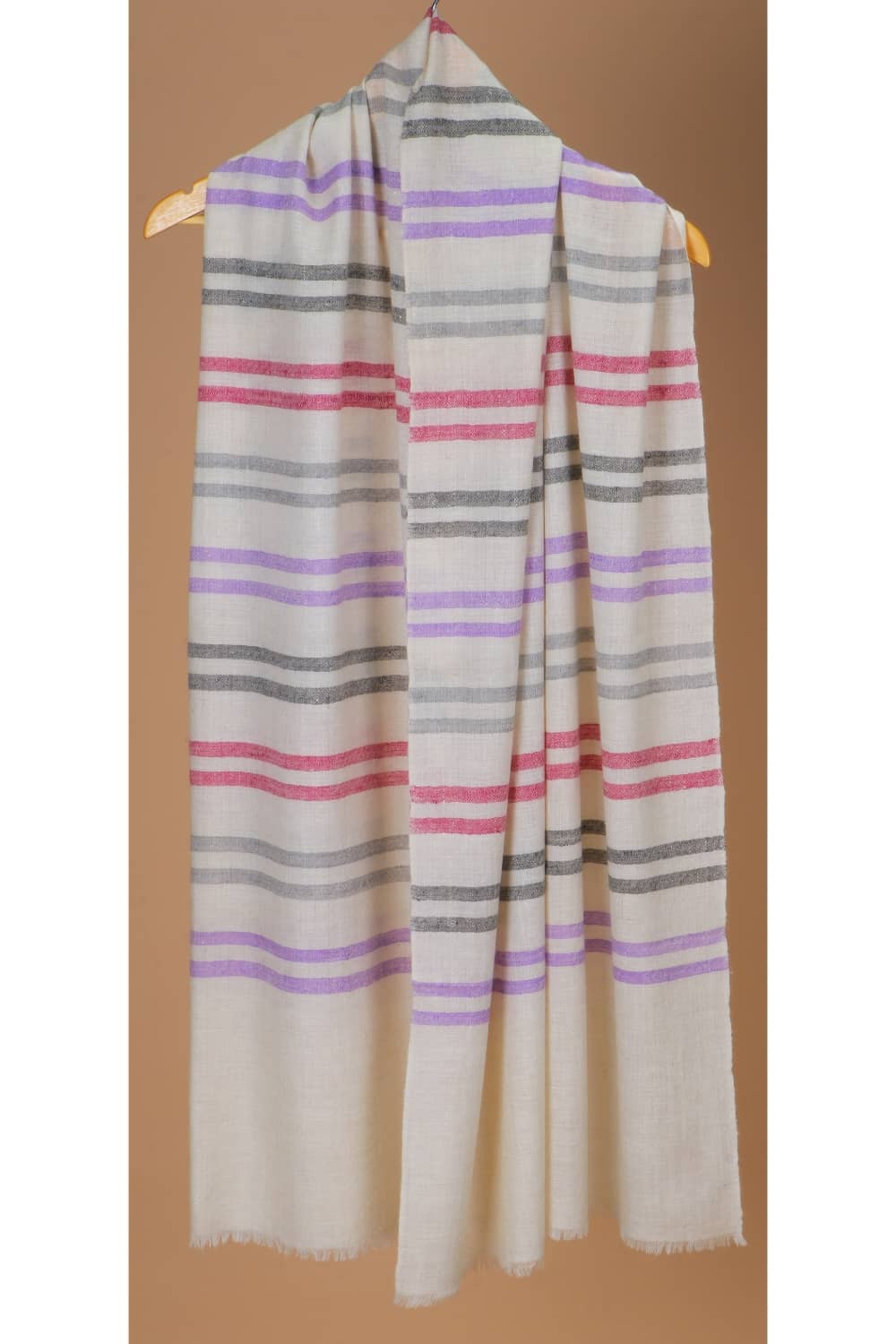 Light Weight Shahmina Stole – Stripes of Off White