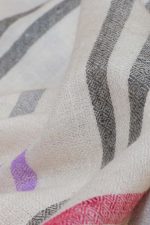 Light Weight Shahmina Stole - Stripes of Off White