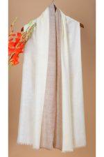 Light Weight Shahmina Stole - White and Light Brown