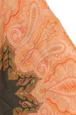 Paisley Jamawar Shawl - Orange & Black