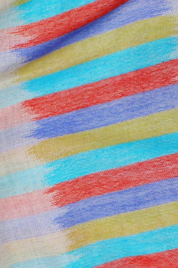 Pashmina Ikat Stole - Multi Stripes
