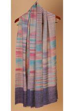 Pashmina Ikat Stole - Multicolor on Beige
