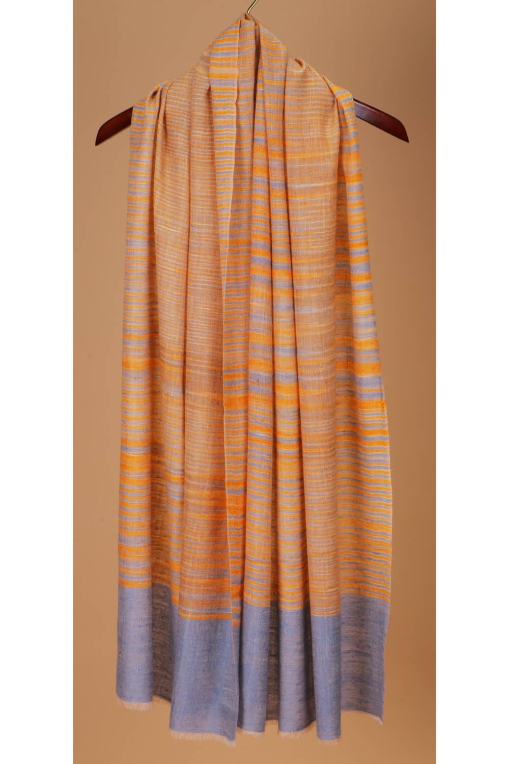 Pashmina Ikat Stole – Orange and Grey