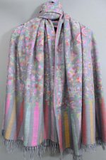 Pashmina Kani Shawl - Grey