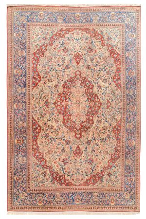 Persian Dabeer Kashan - Rustic Beige and Red