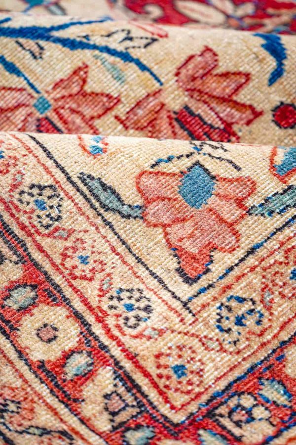 Persian Dabeer Kashan - Rustic Beige and Red