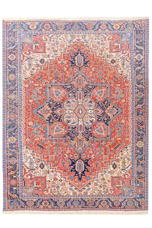 Antique Persian Heriz Serapi - Concentric Stars