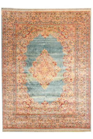 Antique Persian Kerman Aubusson - Gold and Turmaleen