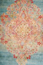 Antique Persian Kerman Aubusson - Gold and Turmaleen