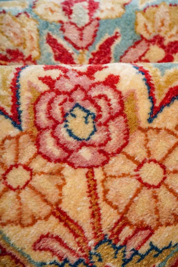 Antique Persian Kerman Aubusson - Gold and Turmaleen