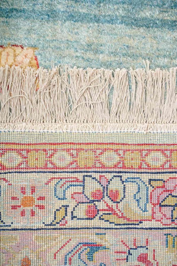 Antique Persian Kerman Aubusson - Gold and Turmaleen