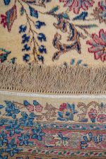 Antique Laver Kerman Aubusson - Blue on Beige