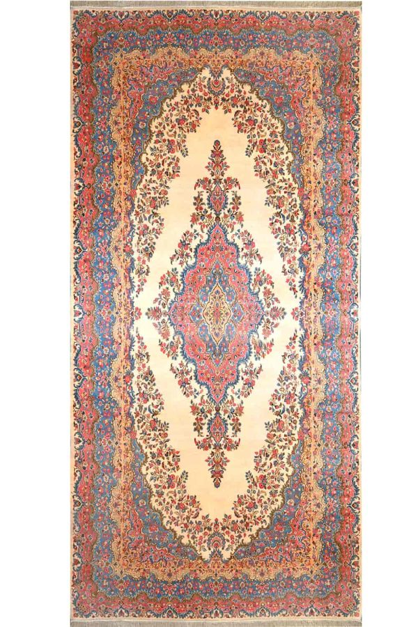 Antique Laver Kerman Aubusson - Diamonds