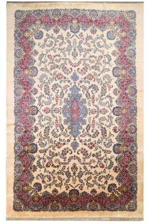 Persian Laver Kerman Aubusson - Fiery Floral