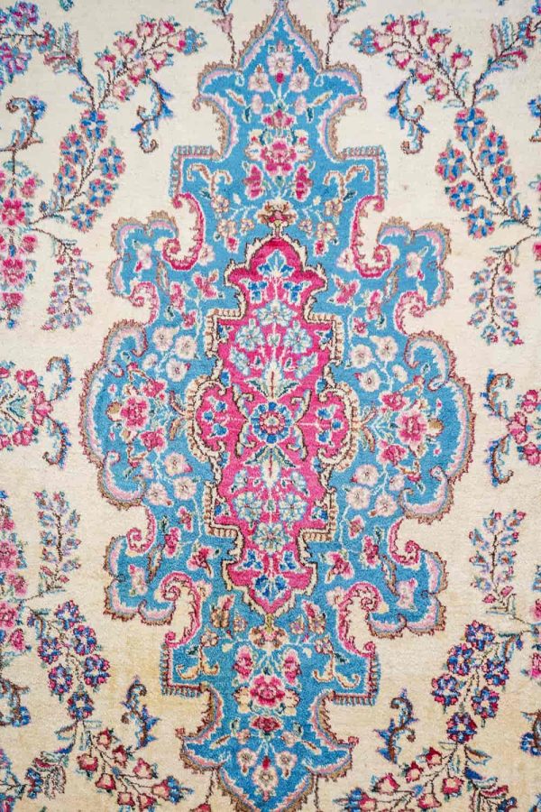 Persian Laver Kerman Aubusson - Fiery Floral