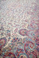 Antique Laver Kerman Aubusson - Palmettes